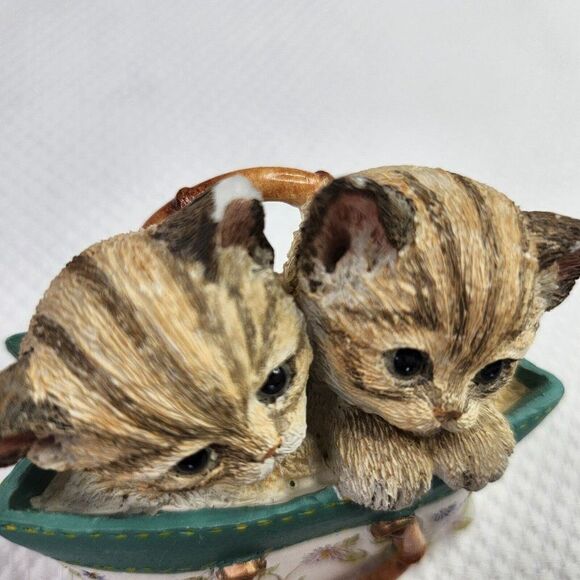 Lenox 2005 Cat Kitty In Purse A Tote For Two Painted Resin Figurine DAMAGED - Picture 5 of 8